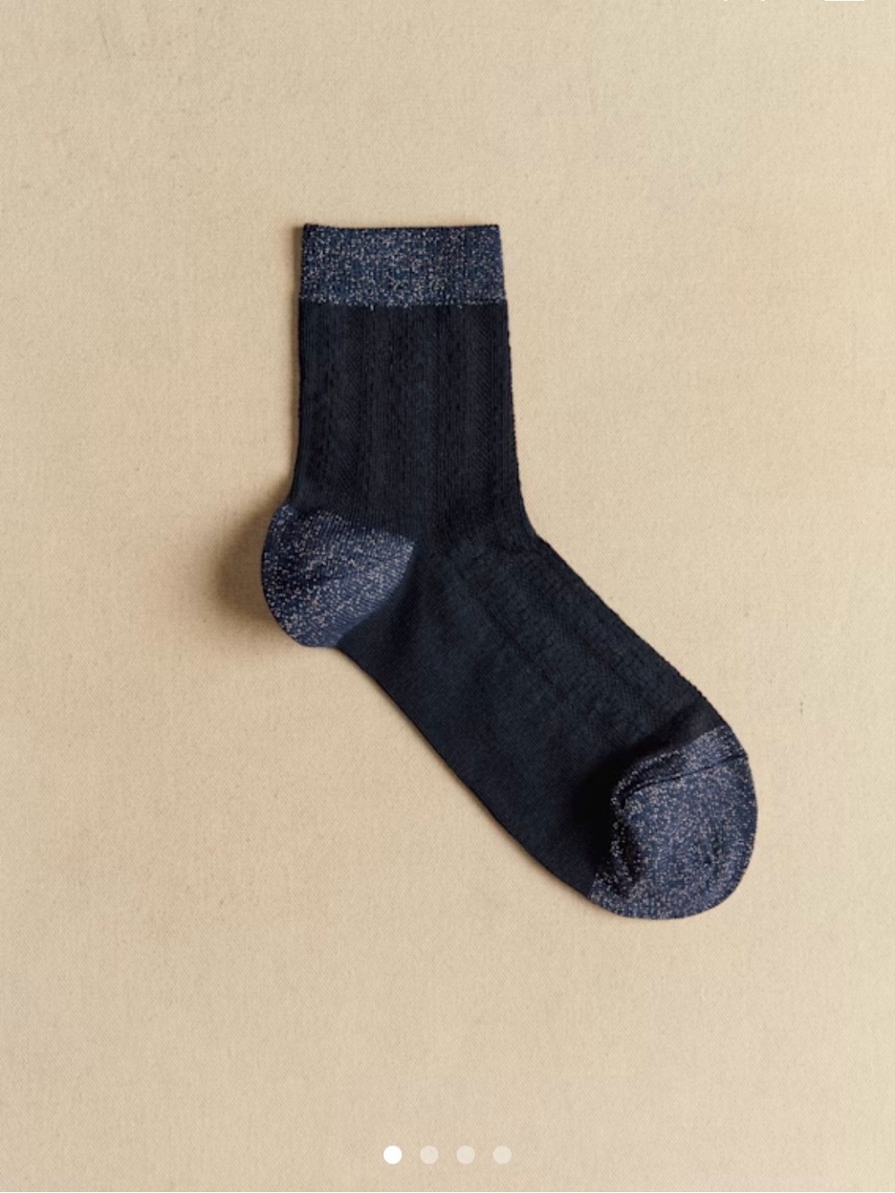Sezane Navy Sparkle Socks NWT
